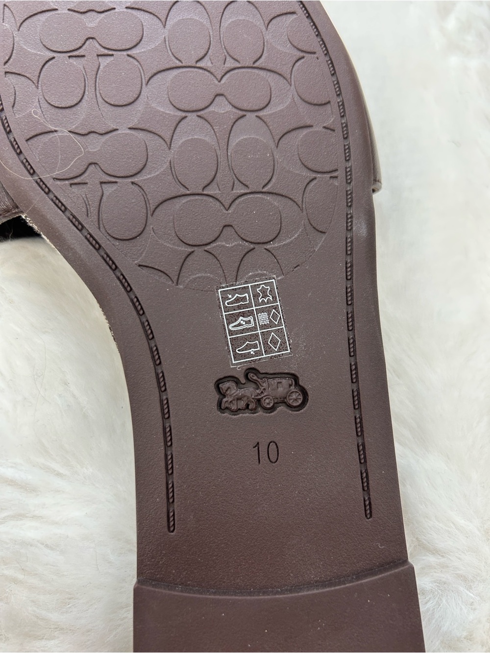 COACH Women’s Brown Signature Slide Sandals - Picture 5 of 6